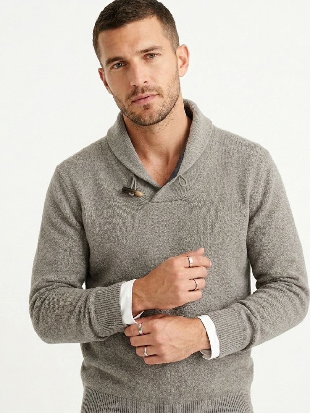 J. Crew Men's Brown 100% Cotton V-Neck Sweater Large - Picture 2 of 7